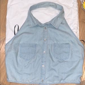 Forever 21 jean halter top size L, brand new